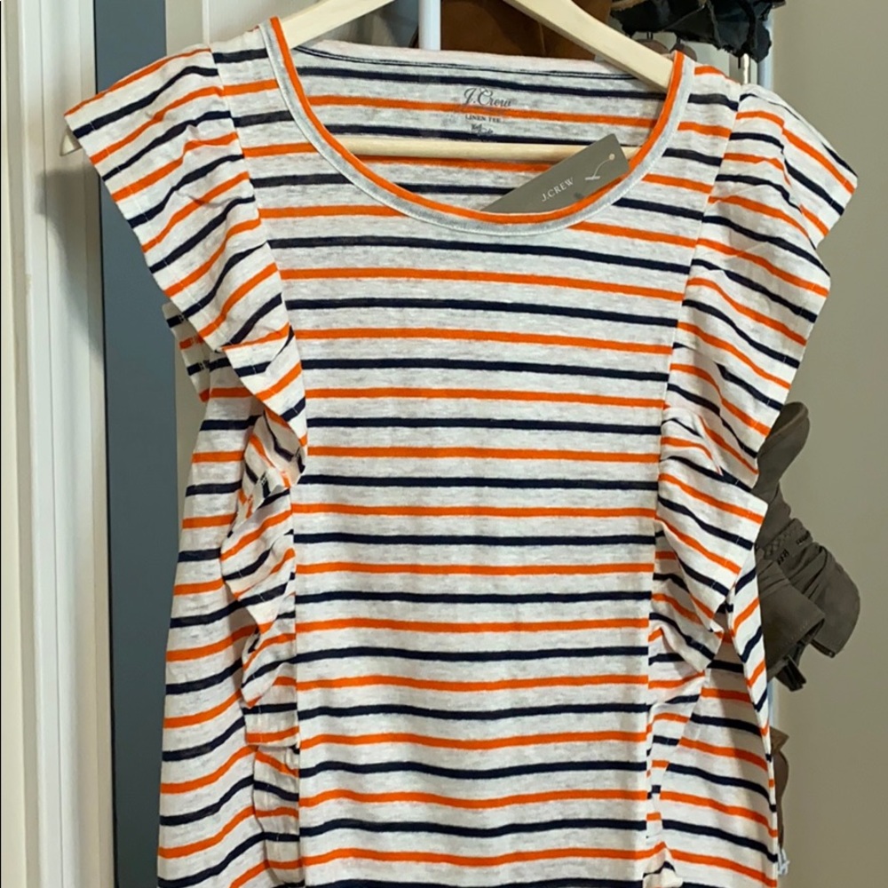 NWT! J Crew ruffle tee - Picture 4 of 8